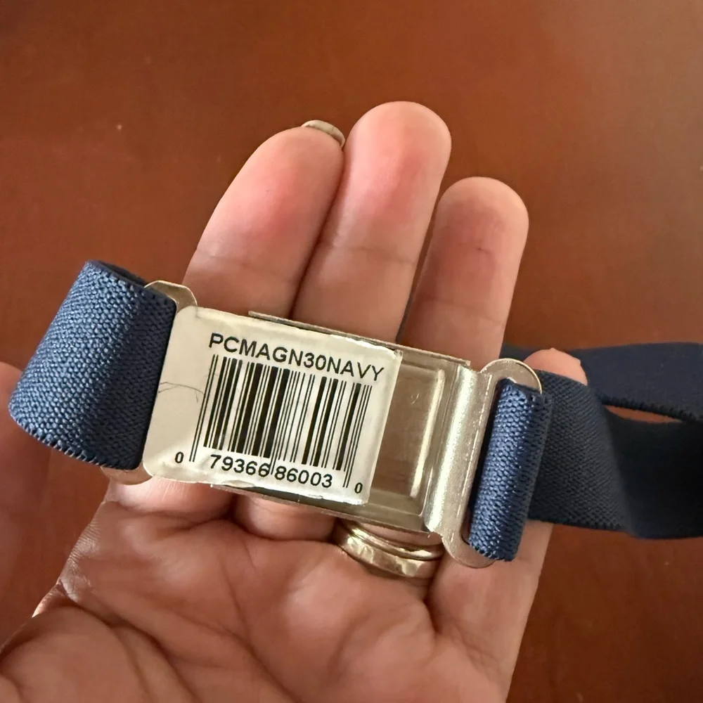 Youth Navy Blue Belt with Silver Buckle